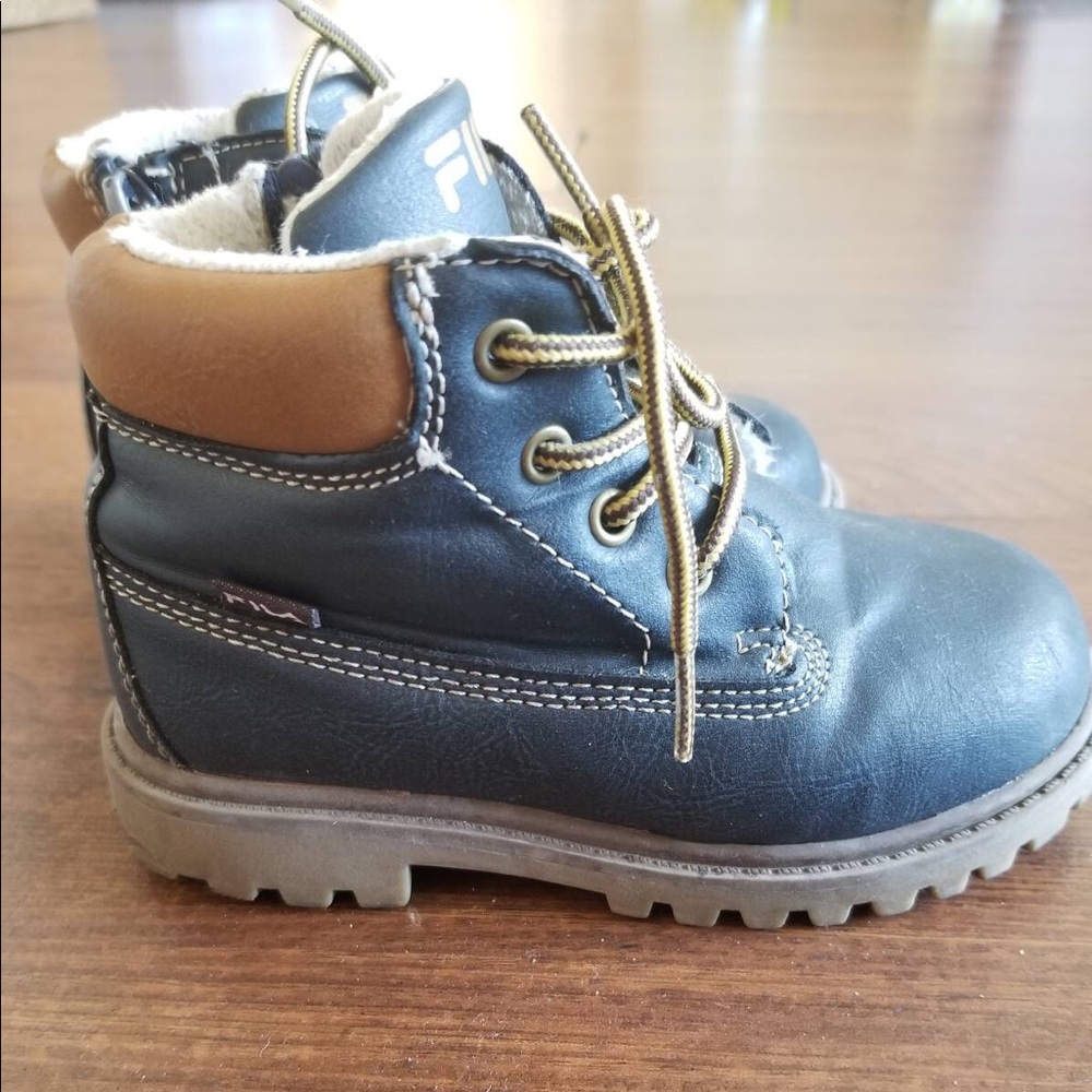 Fila navy blue baby boots size 7.5
